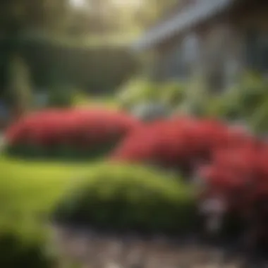 Colorful ground cover plants in a landscaped area