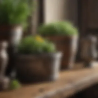 A close-up of rustic materials used in spring decoration