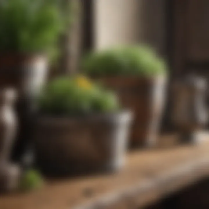 A close-up of rustic materials used in spring decoration