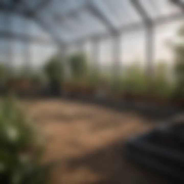 Materials needed for building a greenhouse displayed neatly