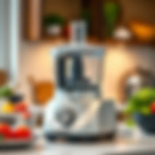 Elegant design of the food processor showcasing its sleek features