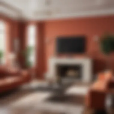Harmonious Color Palette in Living Room A well-decorated apartment living room showcasing a harmonious color palette.