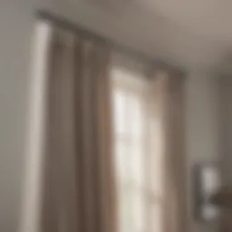 Elegant curtain rod installation above blinds enhancing window aesthetics