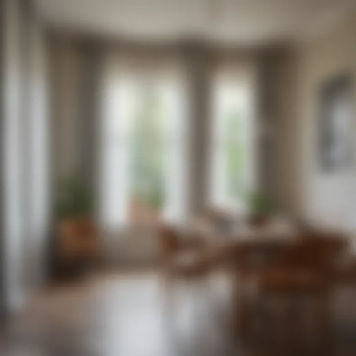 Cozy dining room featuring light-filtering curtains