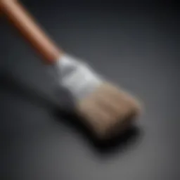 A close-up of a high-quality brush used for cutting in paint