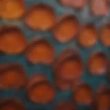 Colorful textured accent wall with bold patterns
