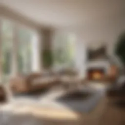 A pristine living room with natural light highlighting cleanliness