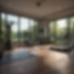 Spacious home gym layout with modern equipment