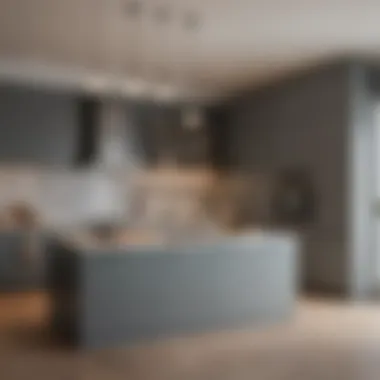 Modern Kitchen with Harmonious Gray Cabinets Modern kitchen with gray cabinets harmonizing with stylish decor