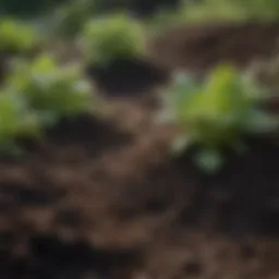 Close-up of rich, dark soil with organic matter