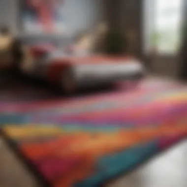 Colorful rugs enhancing the aesthetic of a contemporary bedroom