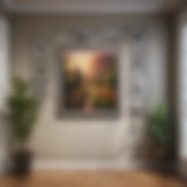 Dynamic Gallery Wall with Diverse Art Sizes Gallery wall featuring a mix of framed art in varying sizes