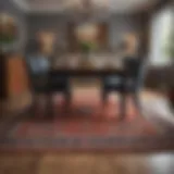 Elegant dining room featuring a perfectly sized rug under the table