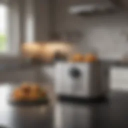 Stylish digital air fryer on a kitchen countertop