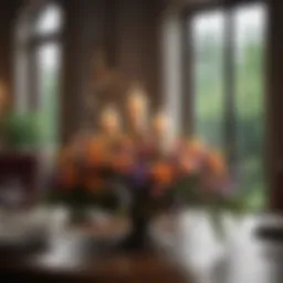 Elegant centerpiece arrangement with flowers and candles