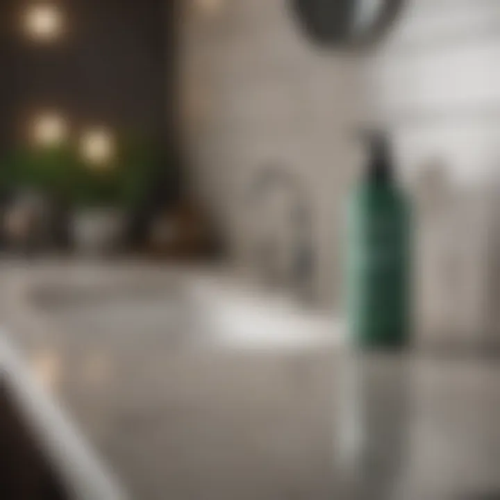 Eco-friendly cleaning agents on a countertop