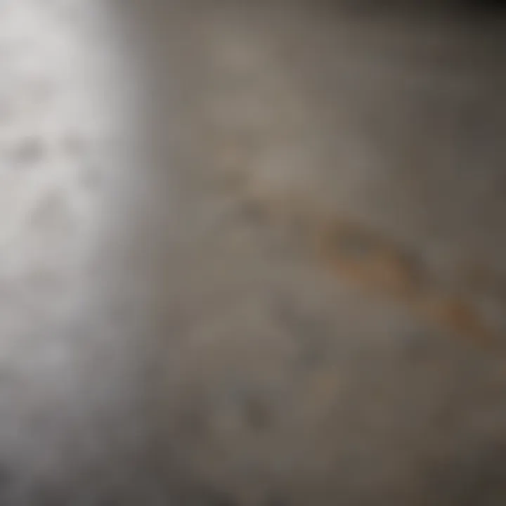 Different types of stains on cement