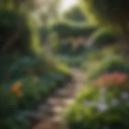 A lush garden with various plants, showcasing natural beauty.