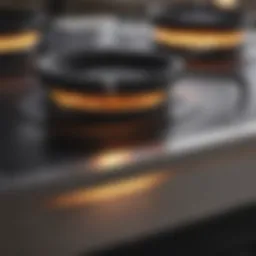 Close-up of a gleaming smooth top stove surface