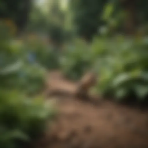 A garden with plants protected from chipmunks