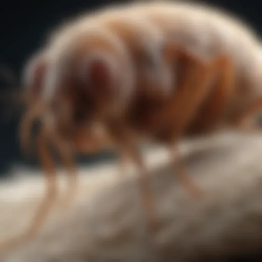 Close-up view of a flea on fur