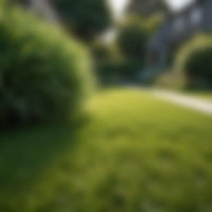 Lush green lawn after treatment