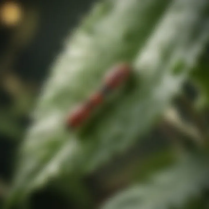 Close-up of aphids on a leaf