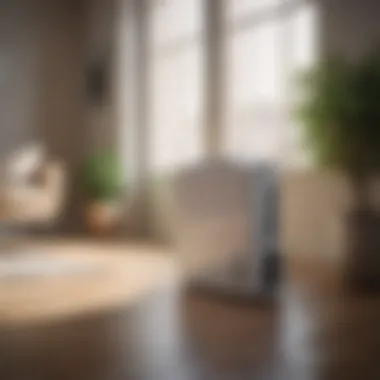 Dehumidifier Enhancing Indoor Air Quality Image showing a dehumidifier in a room