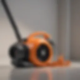 Leaf blower positioned near dryer duct