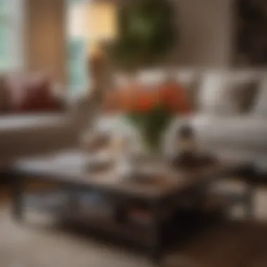 A cozy coffee table arrangement with personal touches and accents