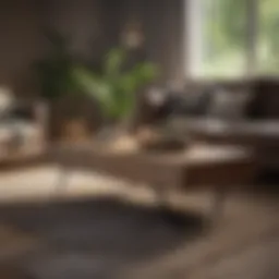 A minimalist coffee table setup with natural elements