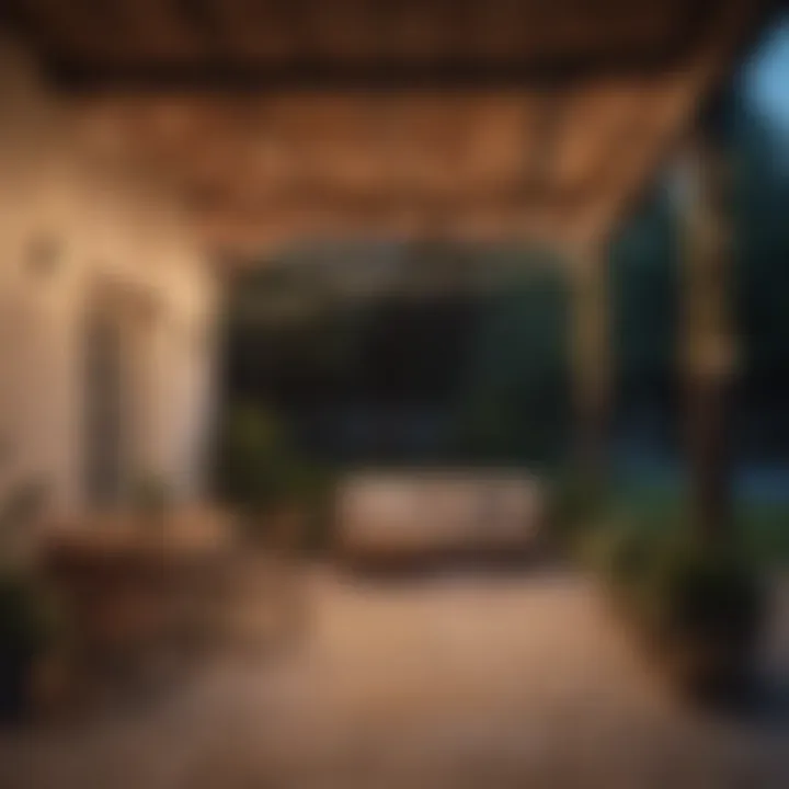 Elegant string lights draped across a covered patio