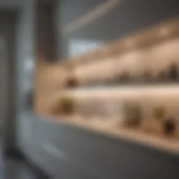 Elegant LED lights illuminating a modern cupboard interior