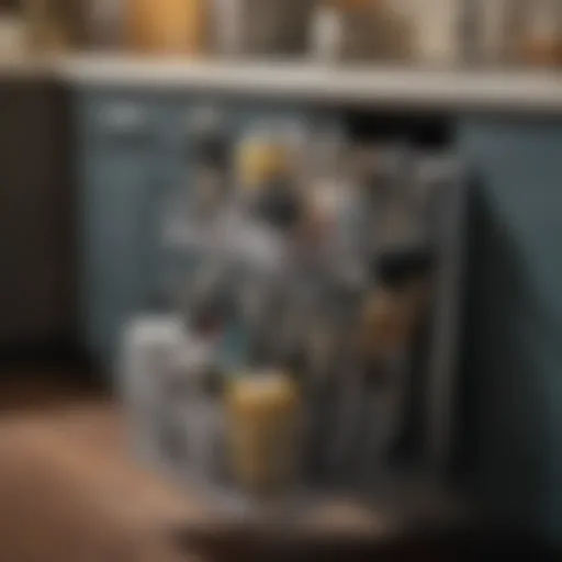 A well-organized cleaning caddy showcasing essential tools.