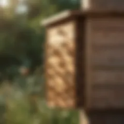 A beautifully arranged bee box with bees actively working