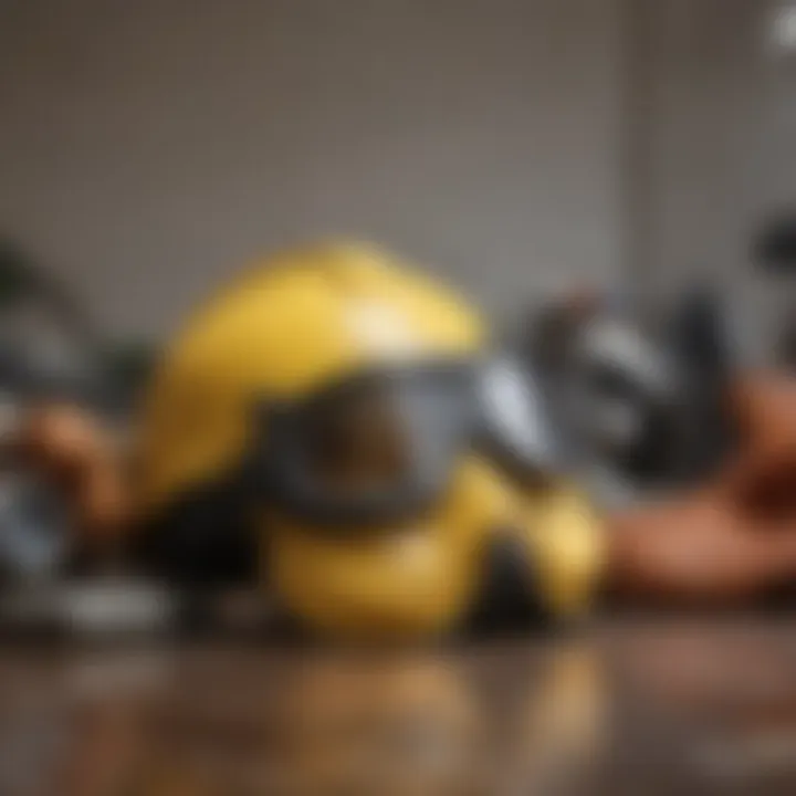 Safety gear including goggles and gloves for protection