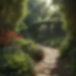 A lush garden with diverse plants