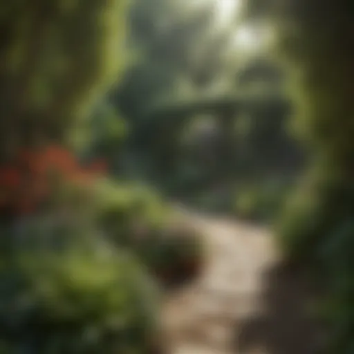 A lush garden with diverse plants