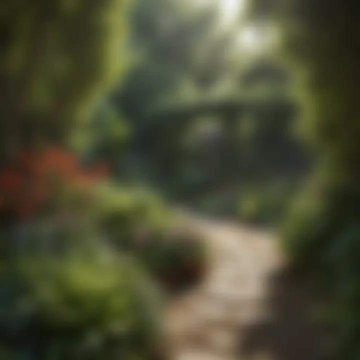 A lush garden with diverse plants