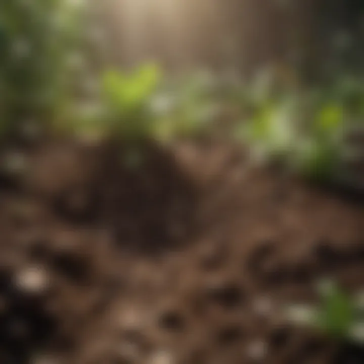 Close-up of nutrient-rich soil