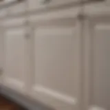 Close-up of freshly painted cabinet surface showcasing smooth finish