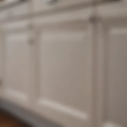 Close-up of freshly painted cabinet surface showcasing smooth finish