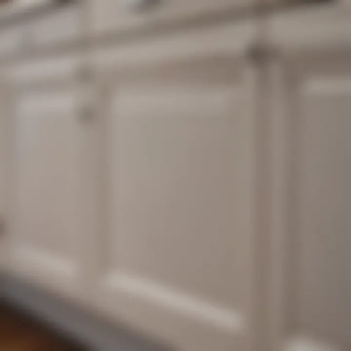 Close-up of freshly painted cabinet surface showcasing smooth finish