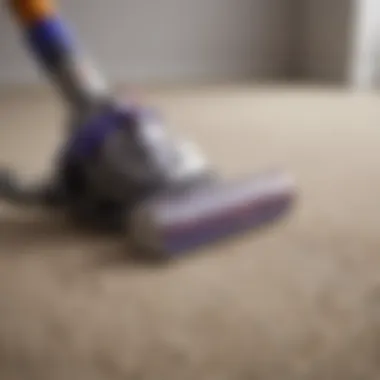 Close-up of a Dyson vacuum showcasing its advanced suction technology