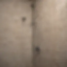 Close-up of water stains on a shower wall