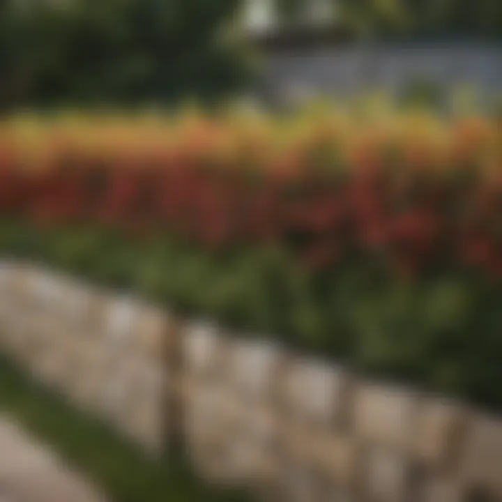 A variety of fast-growing shrubs lined along a garden fence