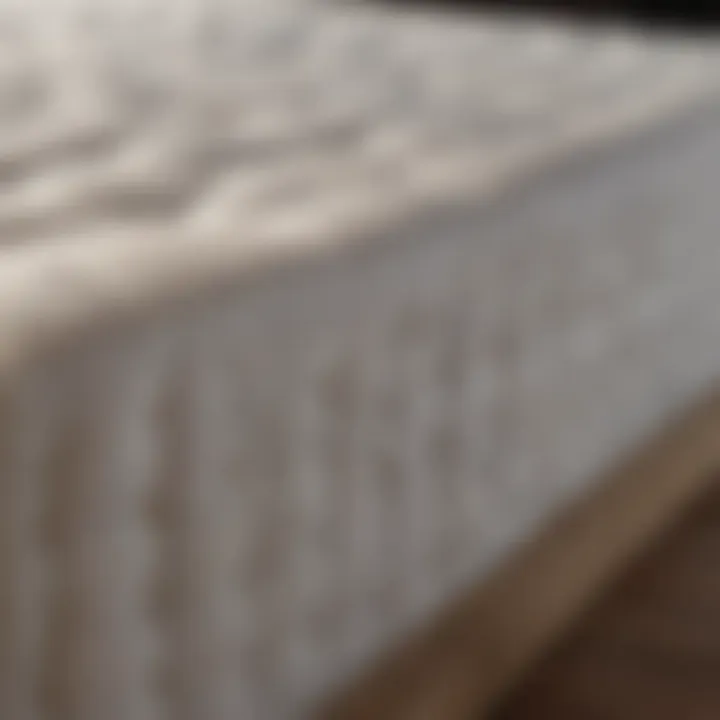 Close-up of mattress materials showcasing quality and comfort