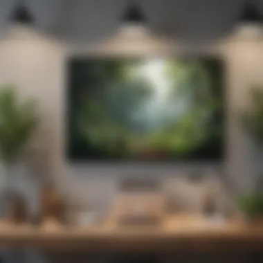 Elegant Nature-Inspired Wall Decor Elegant nature-inspired wall decor in a modern office