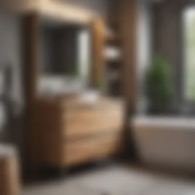 Modern bathroom storage unit made of wood