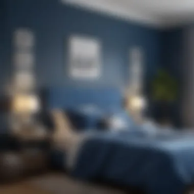Cohesive Blue Color Palette Cohesive blue color palette enhancing bedroom aesthetics.